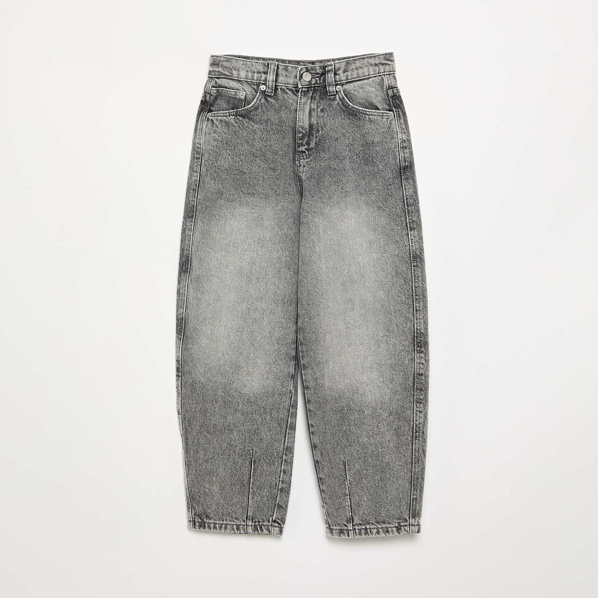 Barrel-fit denim trousers GREY