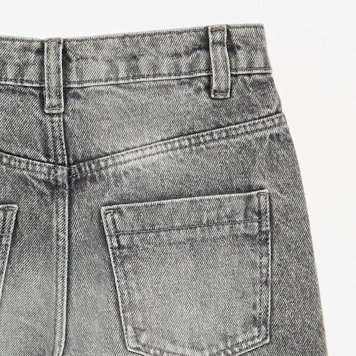 Barrel-fit denim trousers GREY