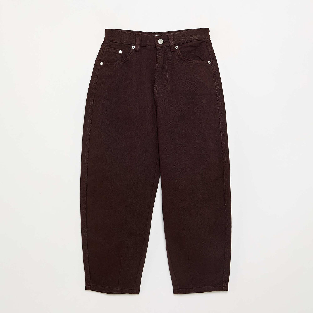 Barrel-fit denim trousers BROWN