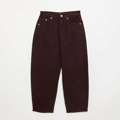 Barrel-fit denim trousers BROWN