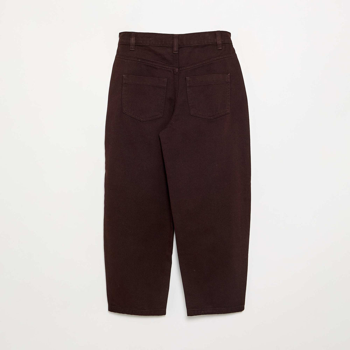 Barrel-fit denim trousers BROWN