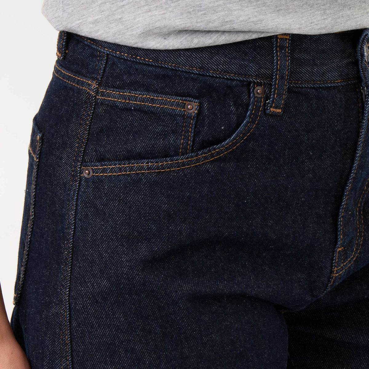 Wide barrel-leg denim pants BLUE