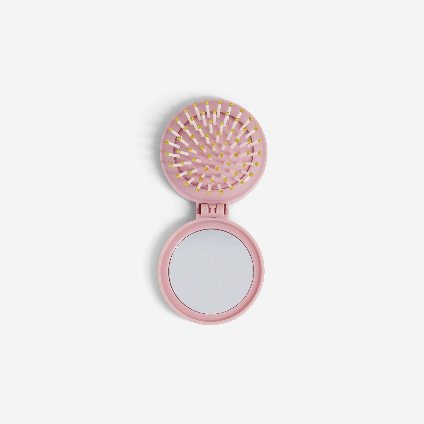 Foldable hairbrush with mirror PINK