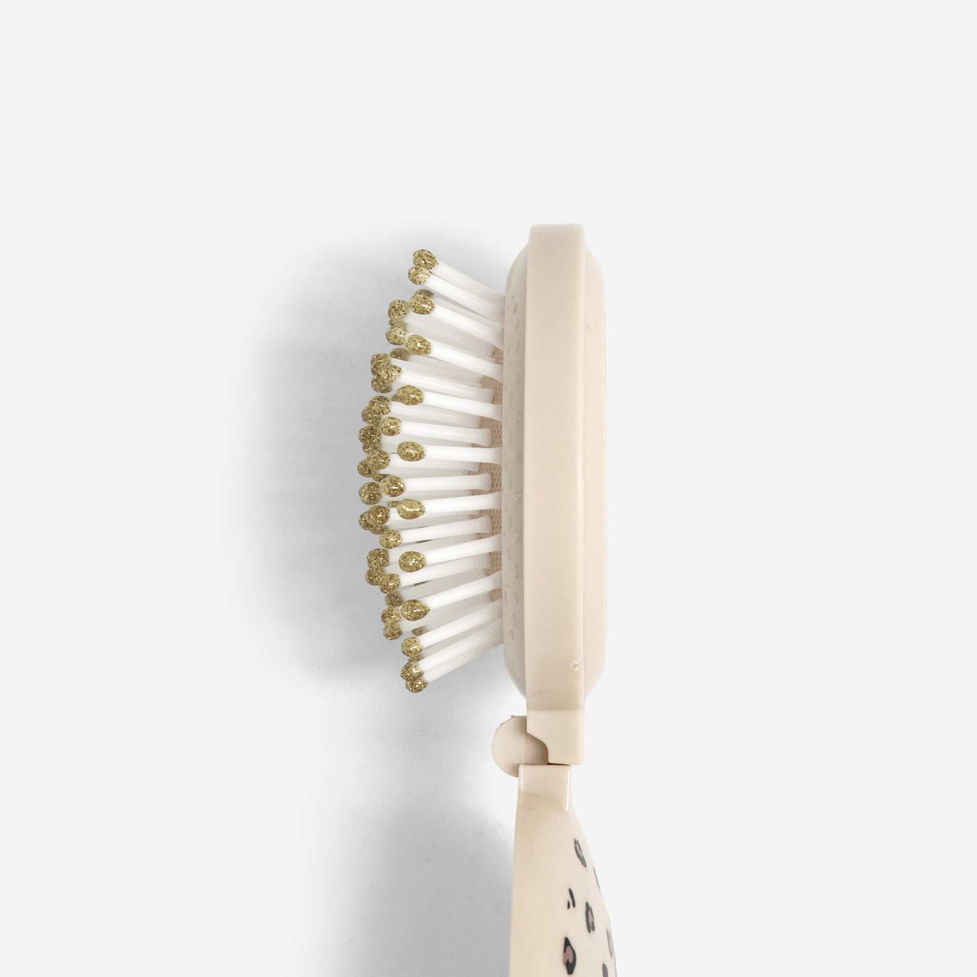 Foldable hairbrush with mirror BEIGE
