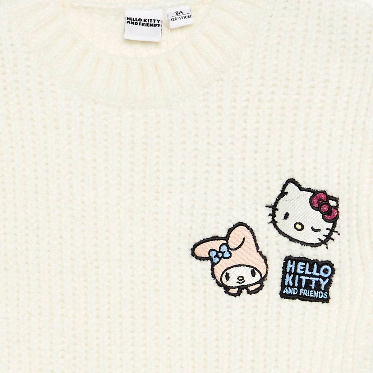 'Hello Kitty' Long-Sleeved Sweater WHITE