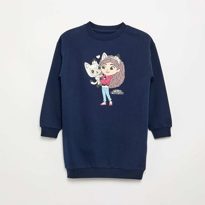 Gabby's Dollhouse' Long-Sleeved Sweatshirt Dress BLUE