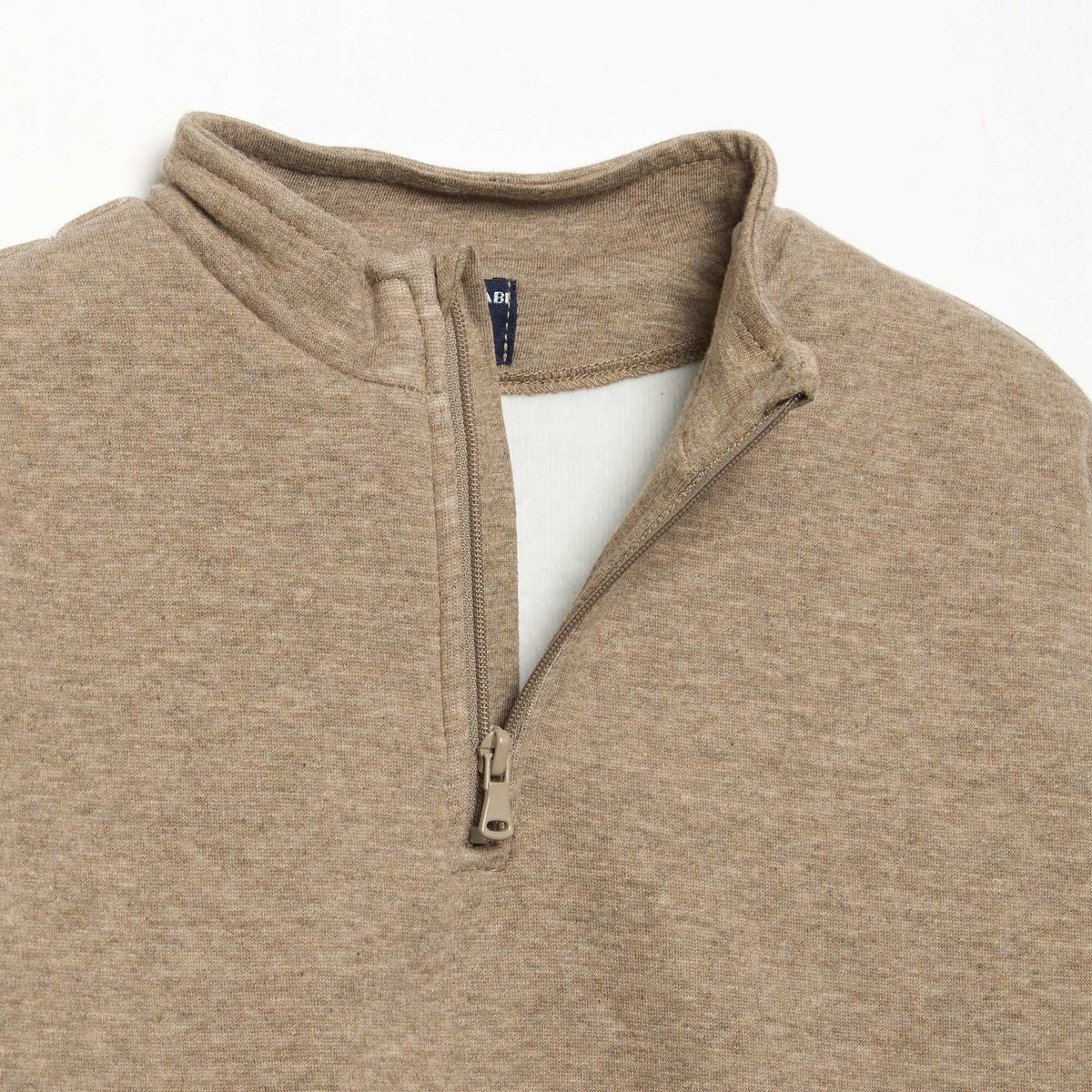 Long-sleeved zip-neck sweatshirt BROWN