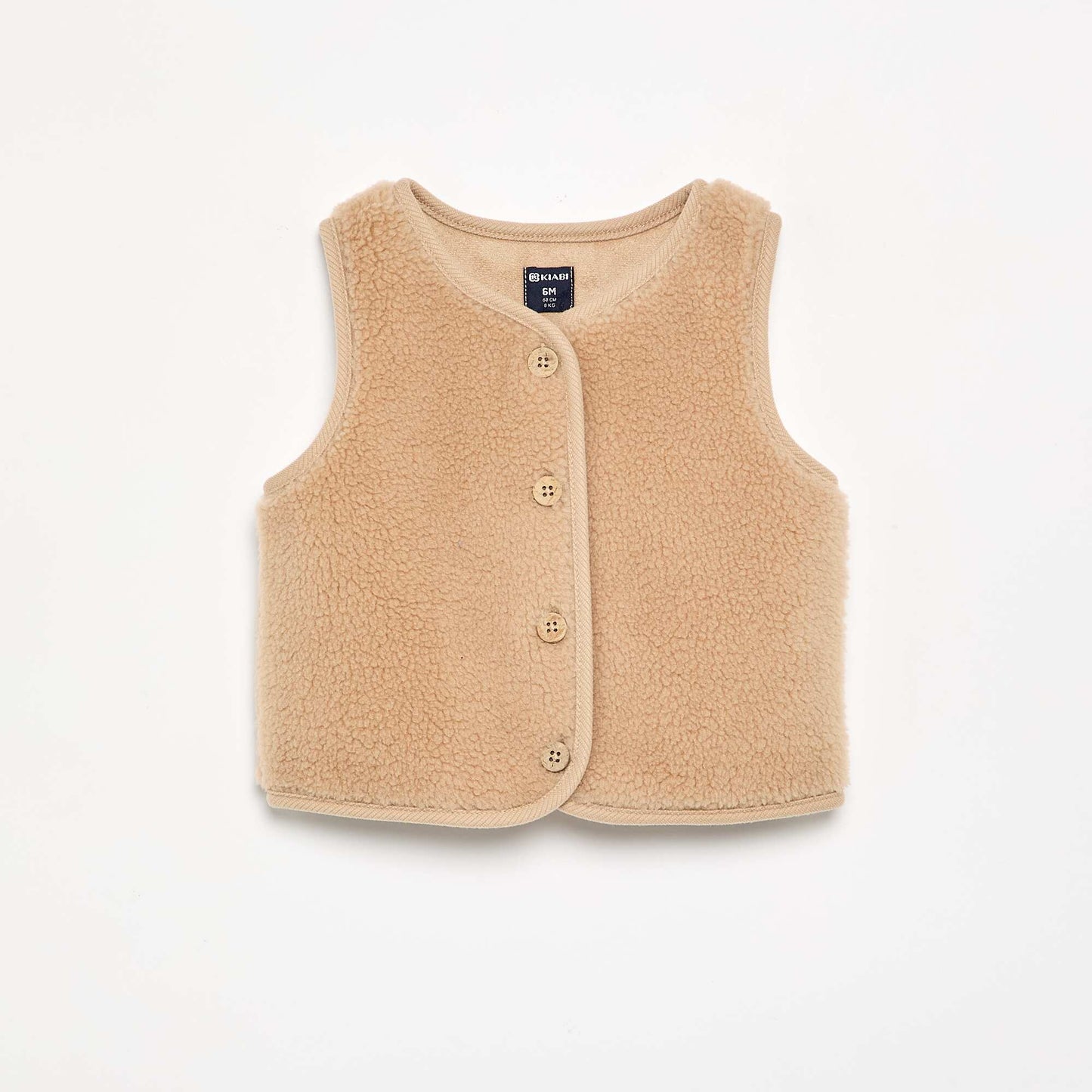 Faux Sheepskin Vest BEIGE