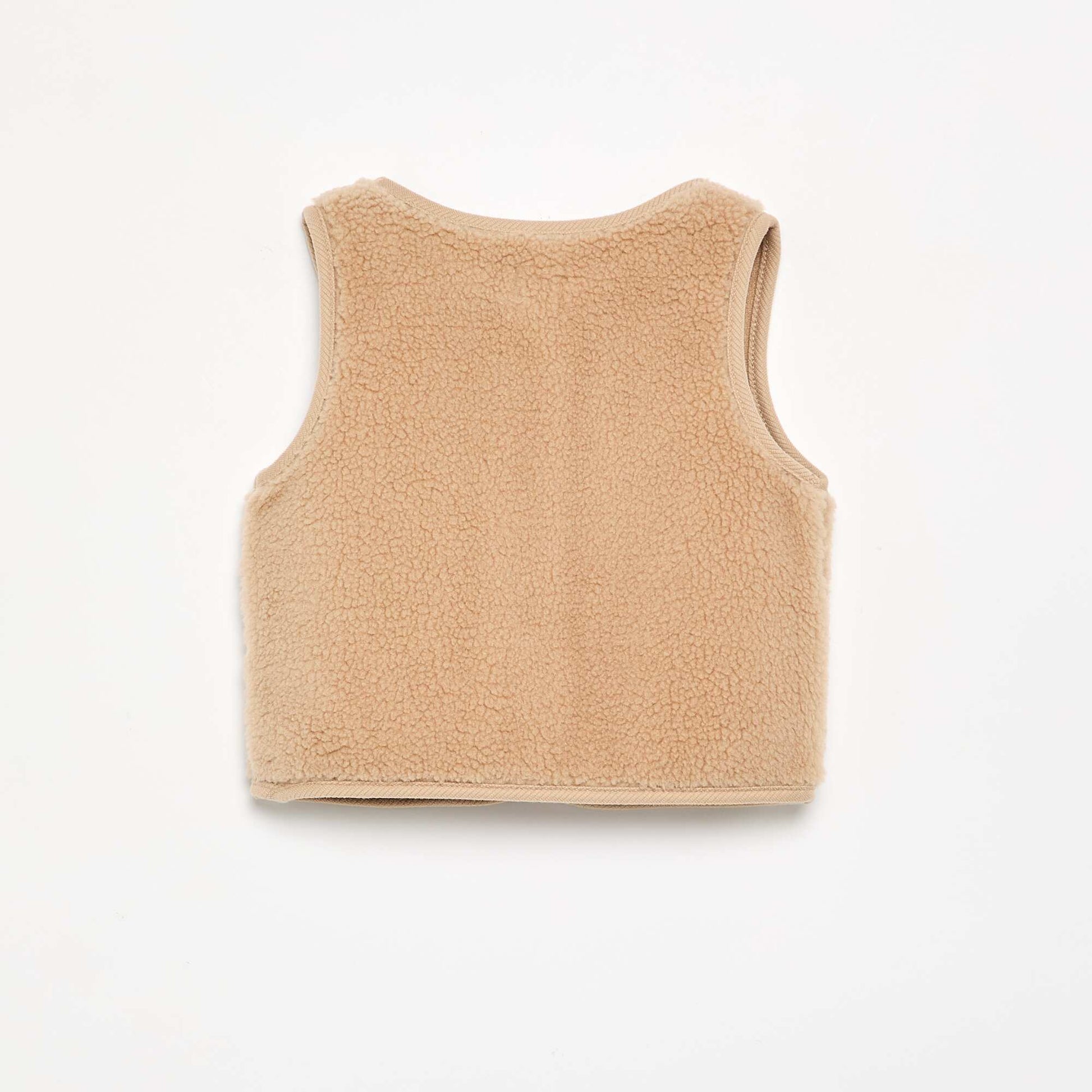 Faux Sheepskin Vest BEIGE