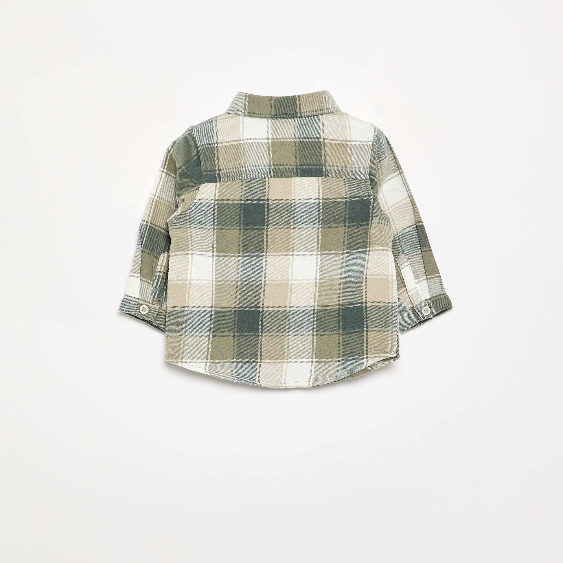 Long-sleeved checked shirt GREEN