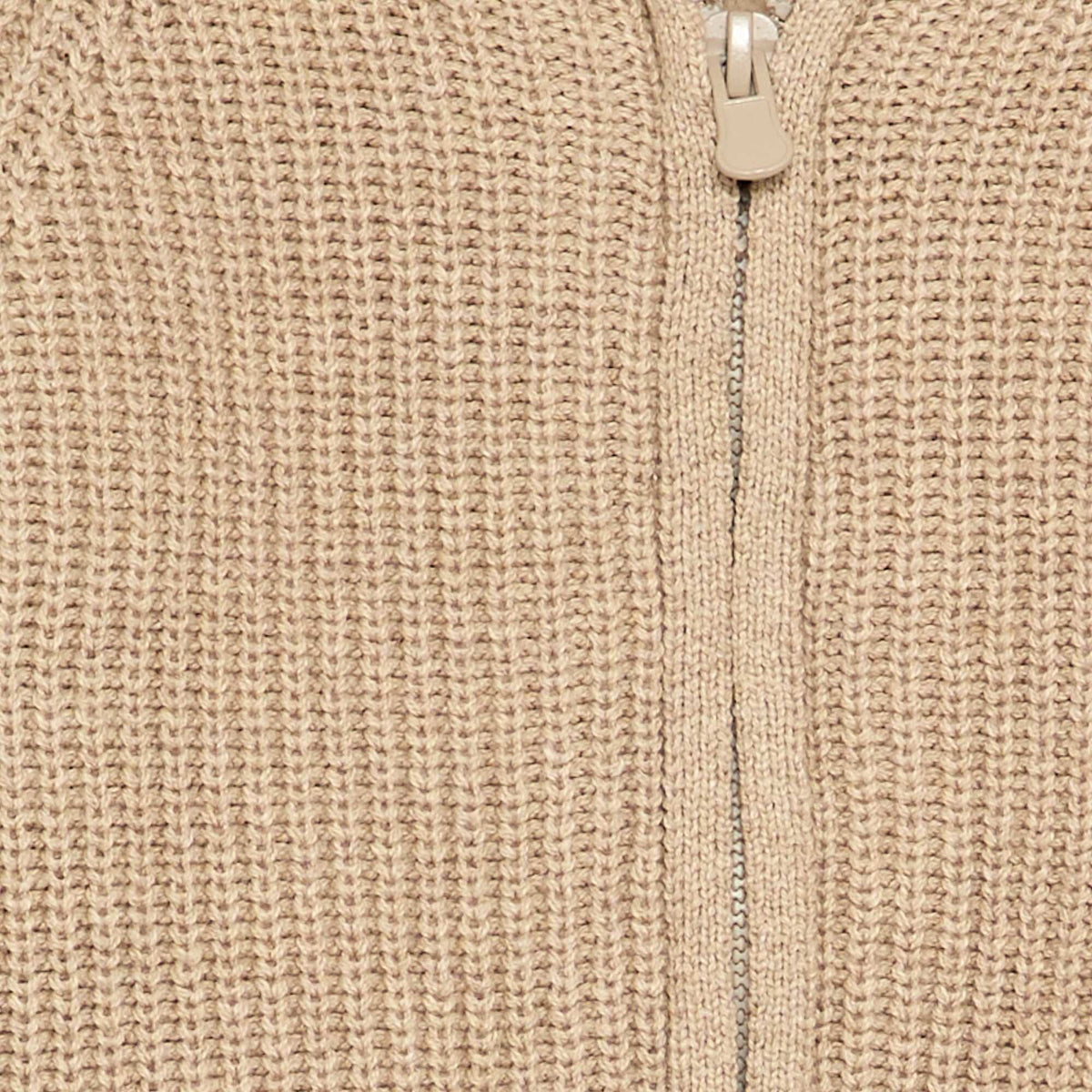 Hooded cardigan with fleecy lining BEIGE