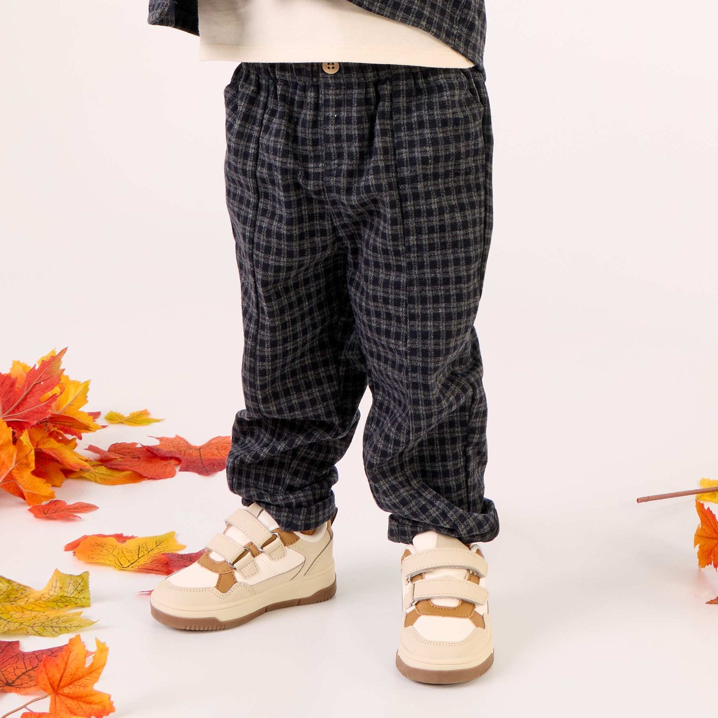 Brushed flannel trousers BLUE