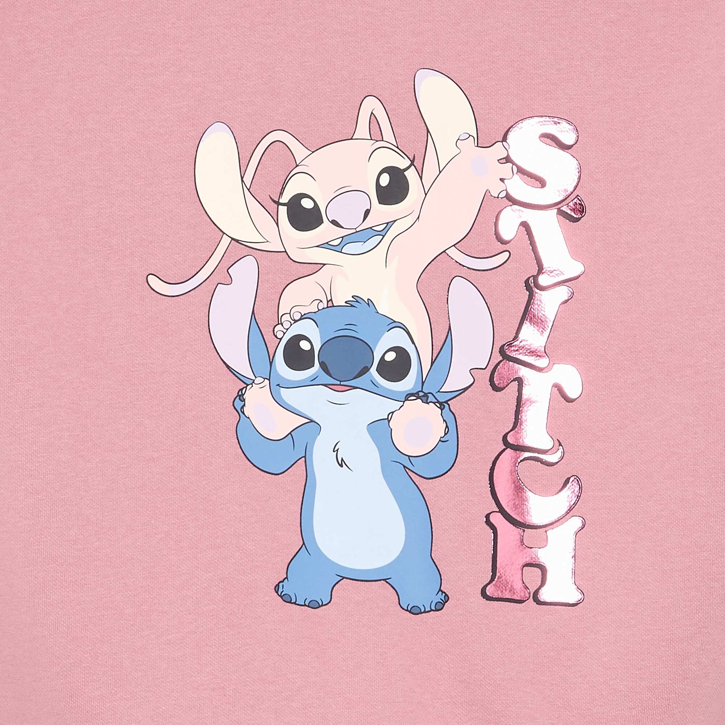 Disney 'Stitch & Angel' Long-Sleeved Sweatshirt PINK