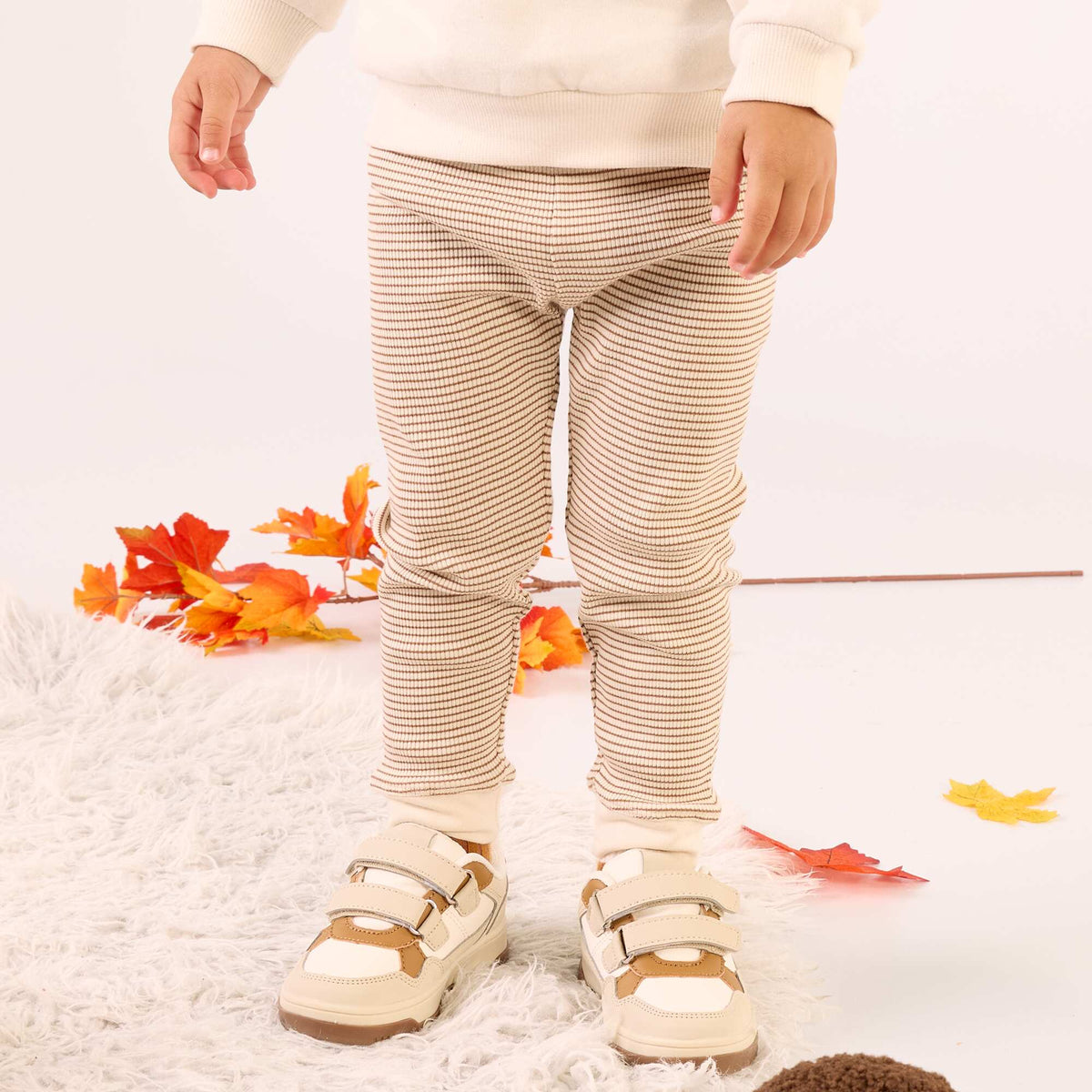 Ribbed knit leggings BROWN