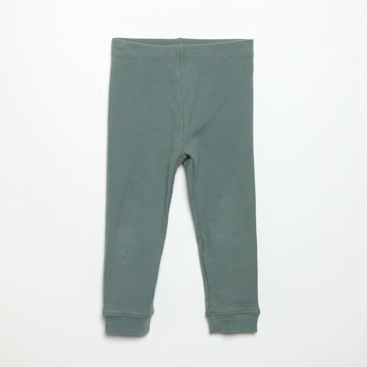 Ribbed knit leggings GREEN