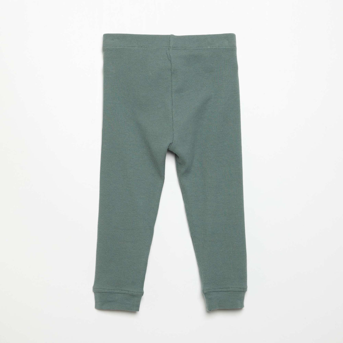 Ribbed knit leggings GREEN
