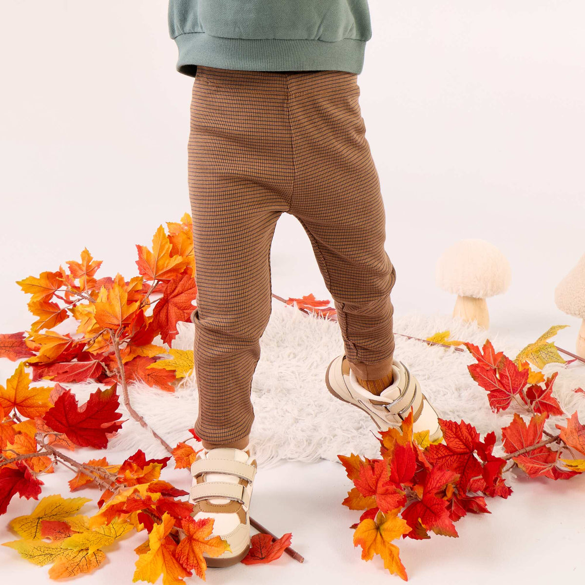 Ribbed knit leggings BROWN