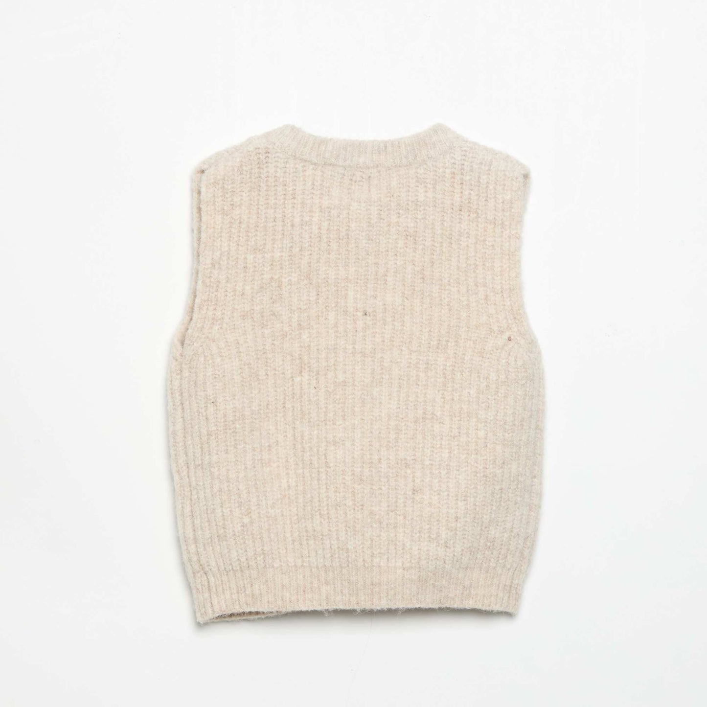 Sleeveless cardigan with pockets BEIGE