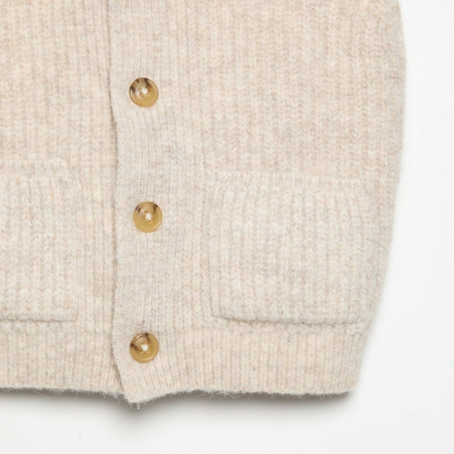 Sleeveless cardigan with pockets BEIGE