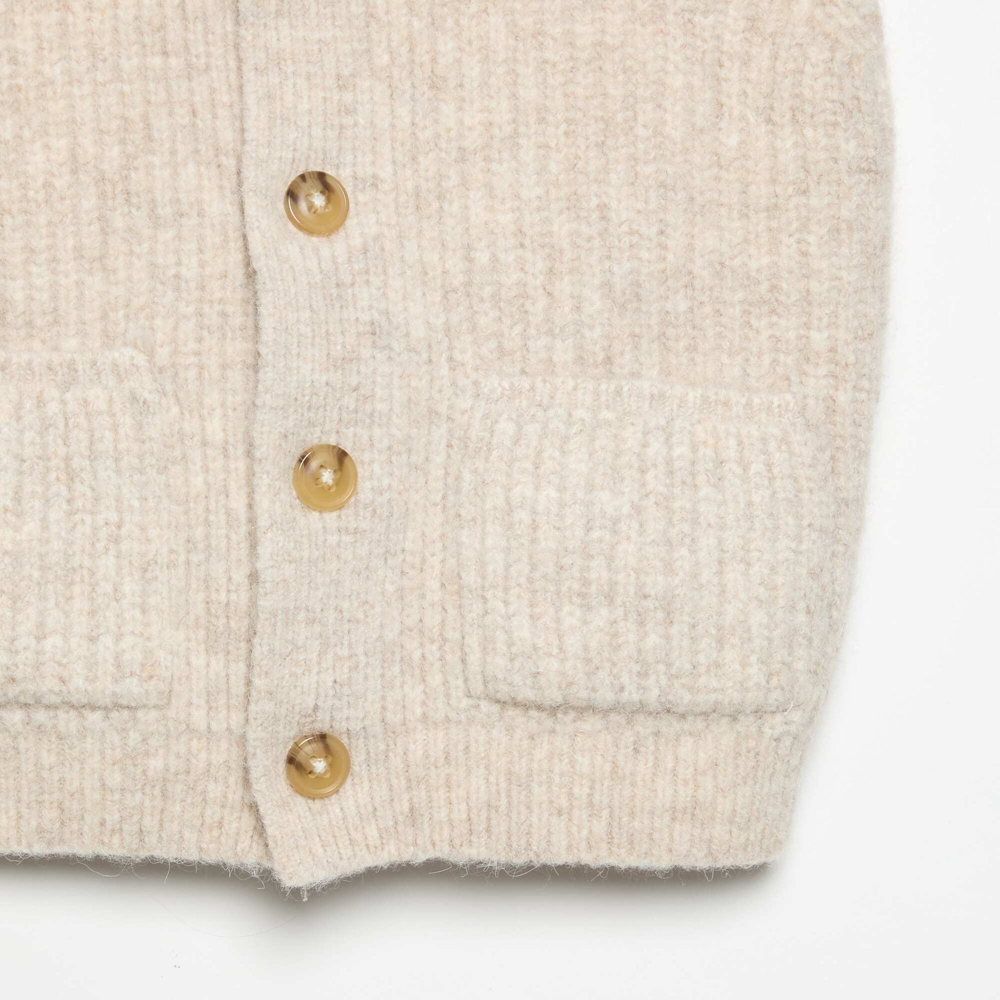 Sleeveless cardigan with pockets BEIGE