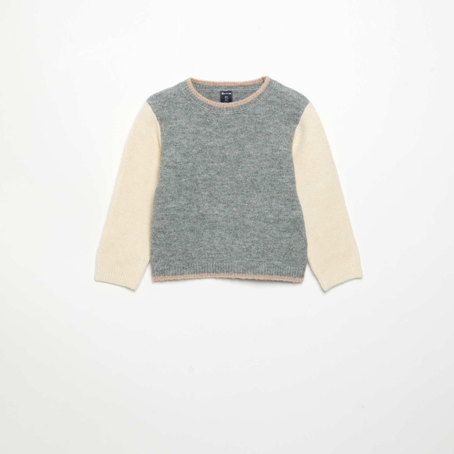 Contrast Long-Sleeved Sweater GREY