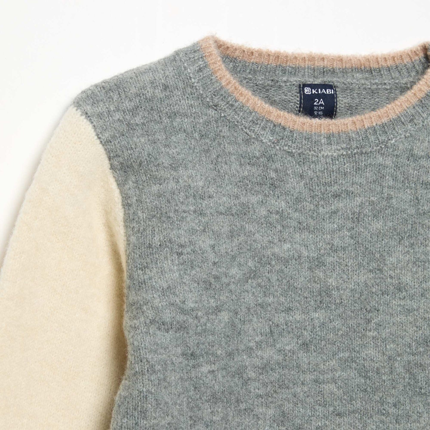 Contrast Long-Sleeved Sweater GREY