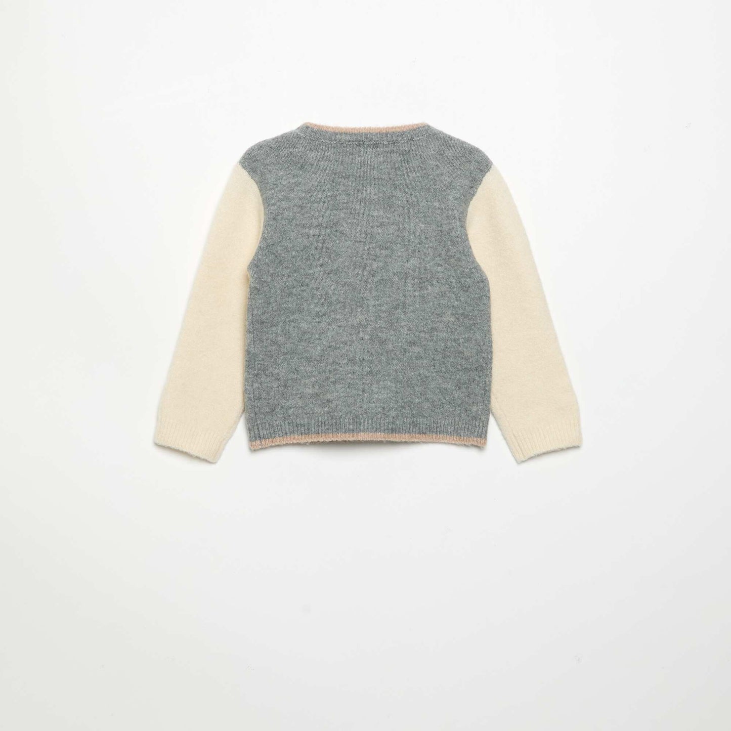 Contrast Long-Sleeved Sweater GREY