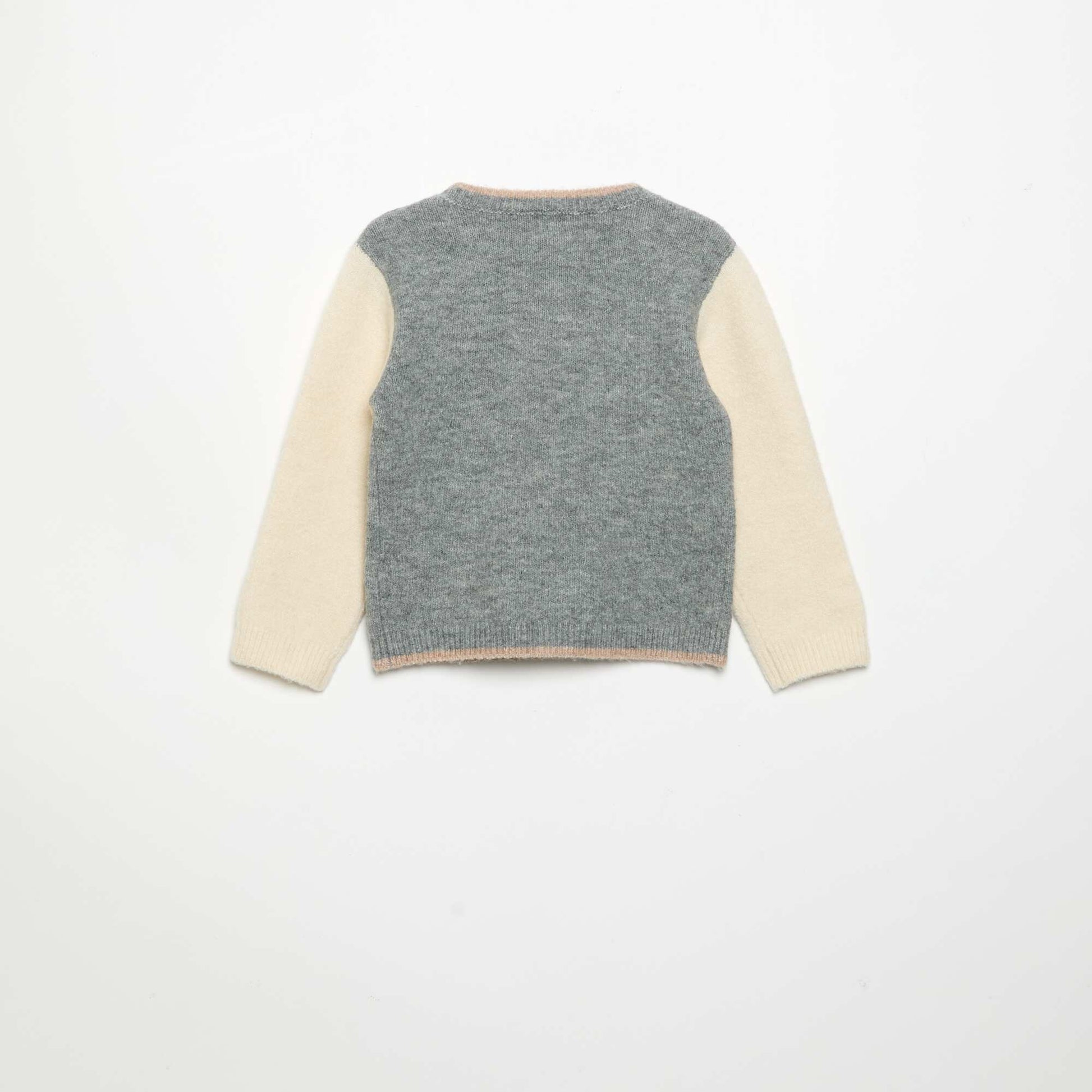 Contrast Long-Sleeved Sweater GREY