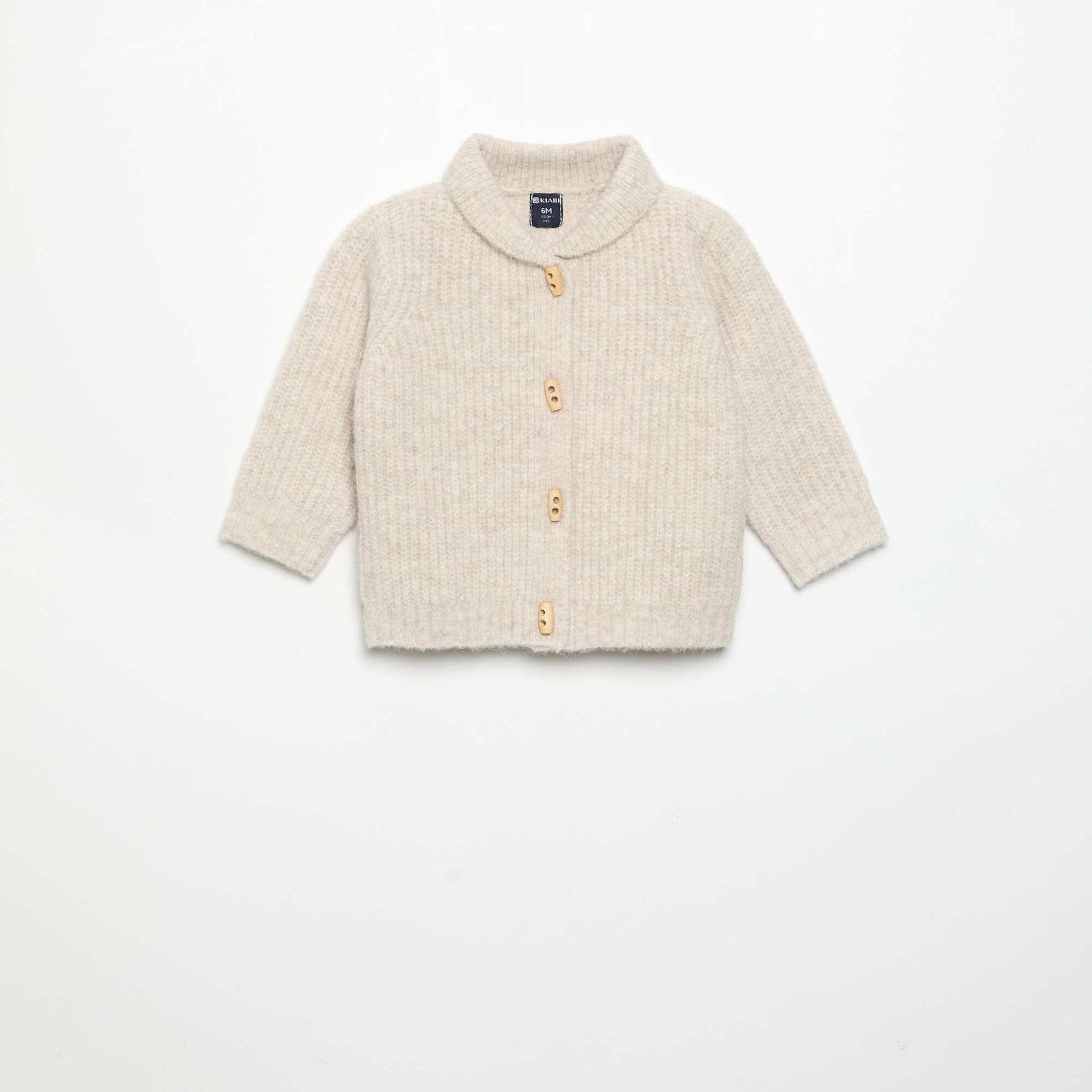 Cardigan with shawl collar BEIGE
