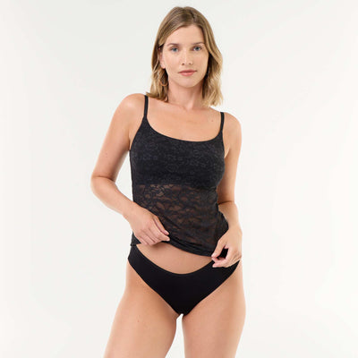Two-tone lace shorty BLACK