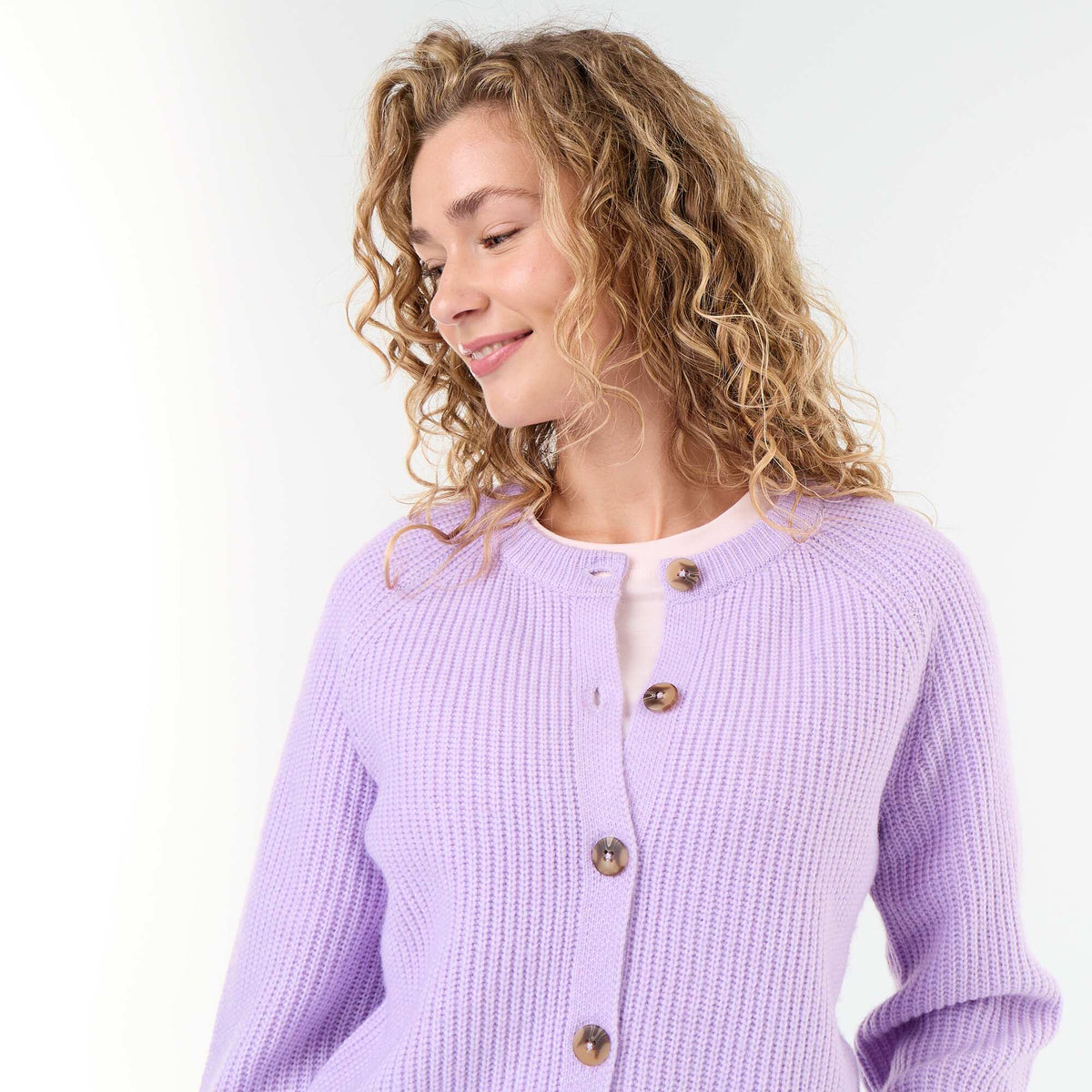 Chunky Knit Cardigan PURPLE