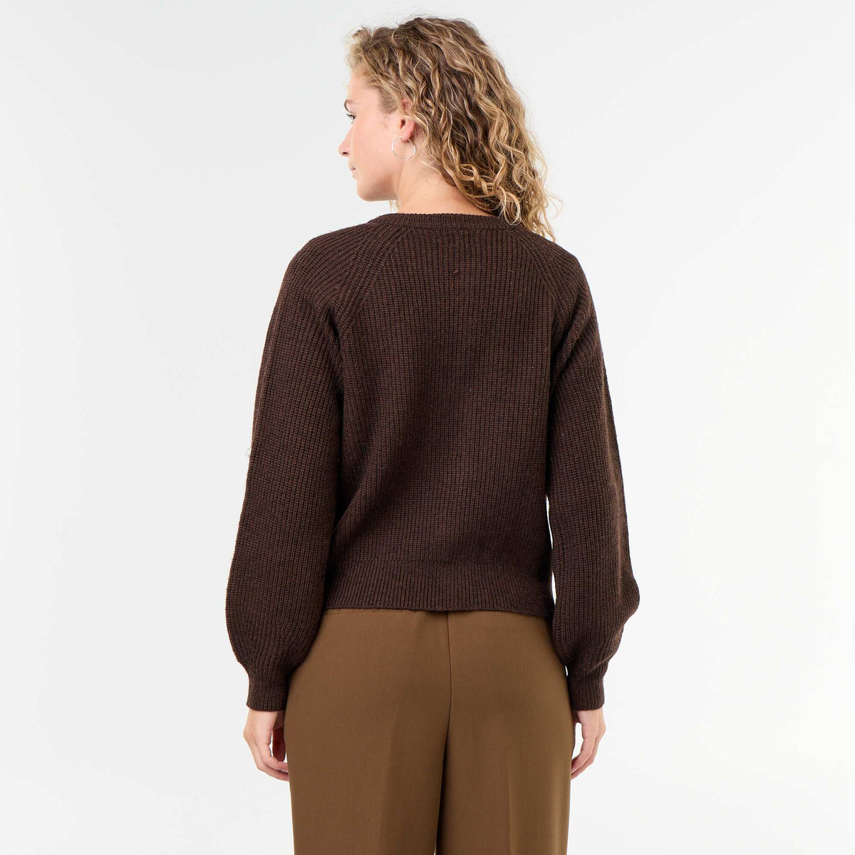 Chunky Knit Cardigan BROWN
