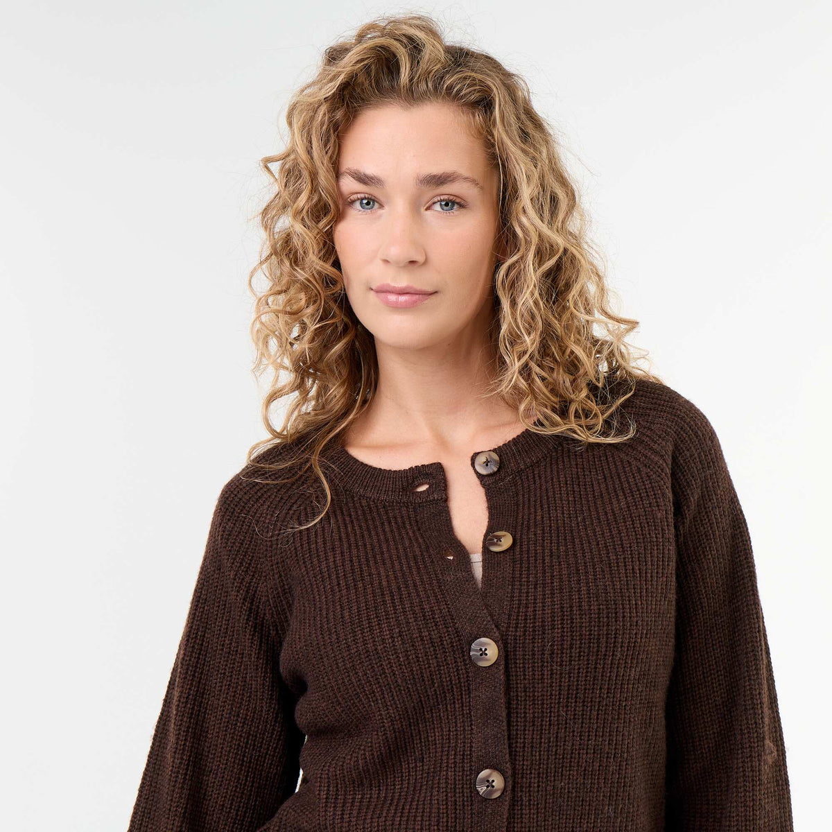 Chunky Knit Cardigan BROWN
