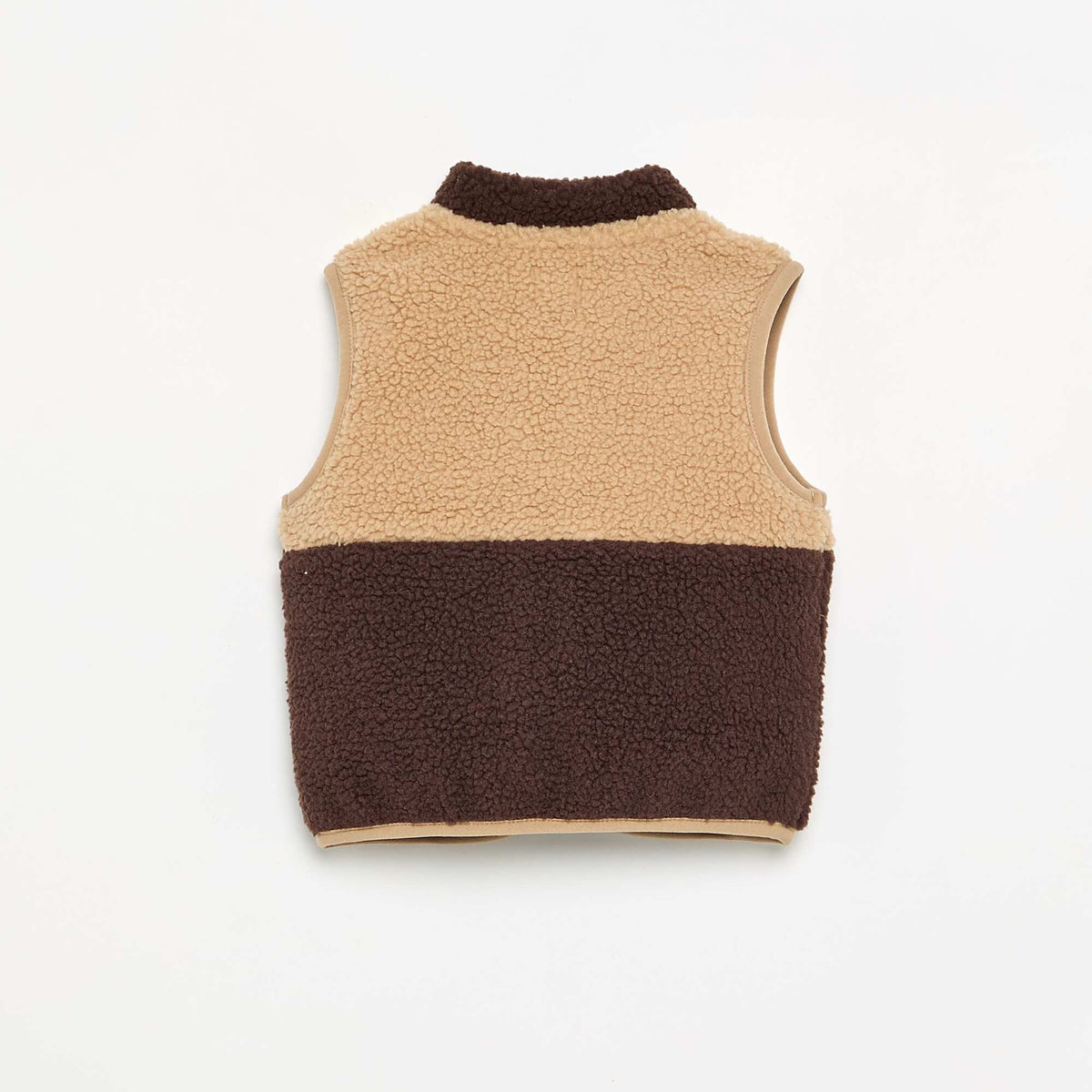 Sleeveless Teddy Effect Gilet BROWN