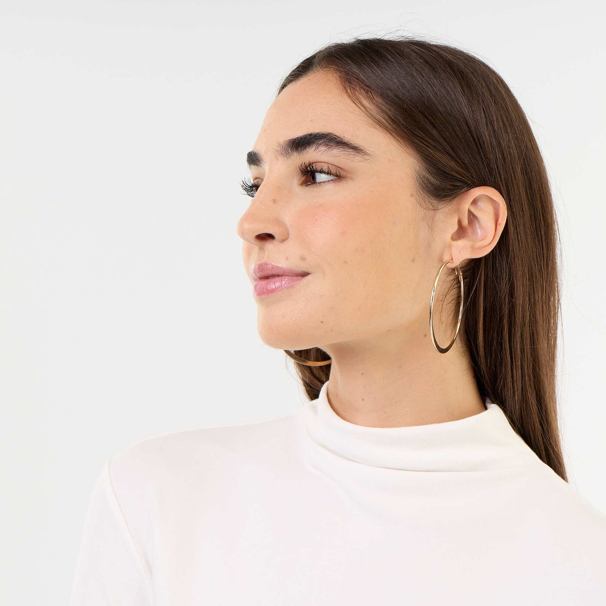 Stretch Roll-Neck Top WHITE