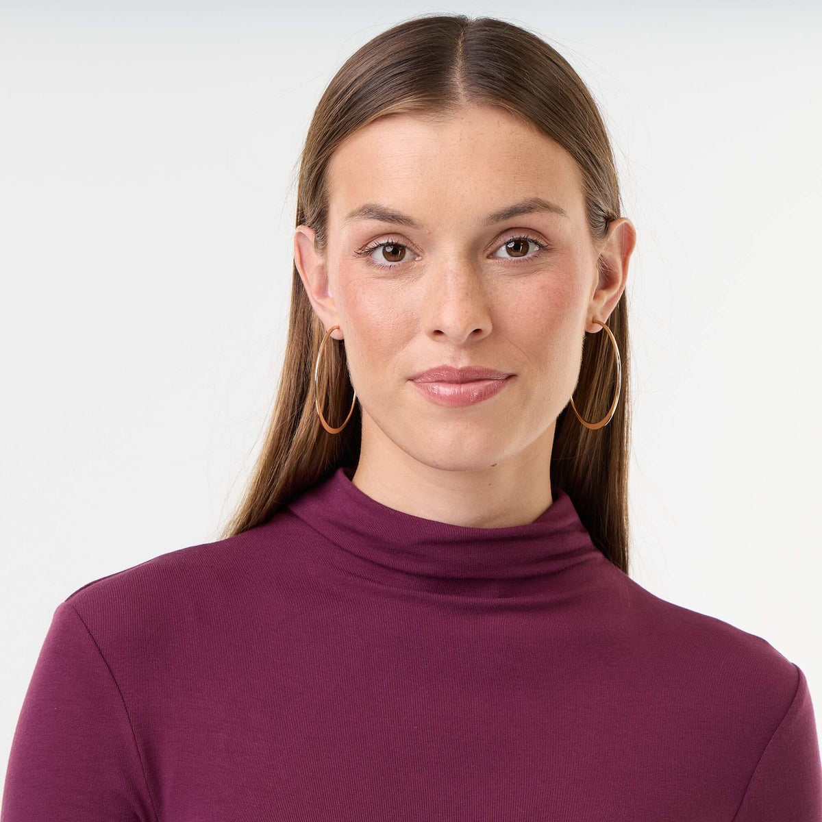 Stretch Roll-Neck Top PINK