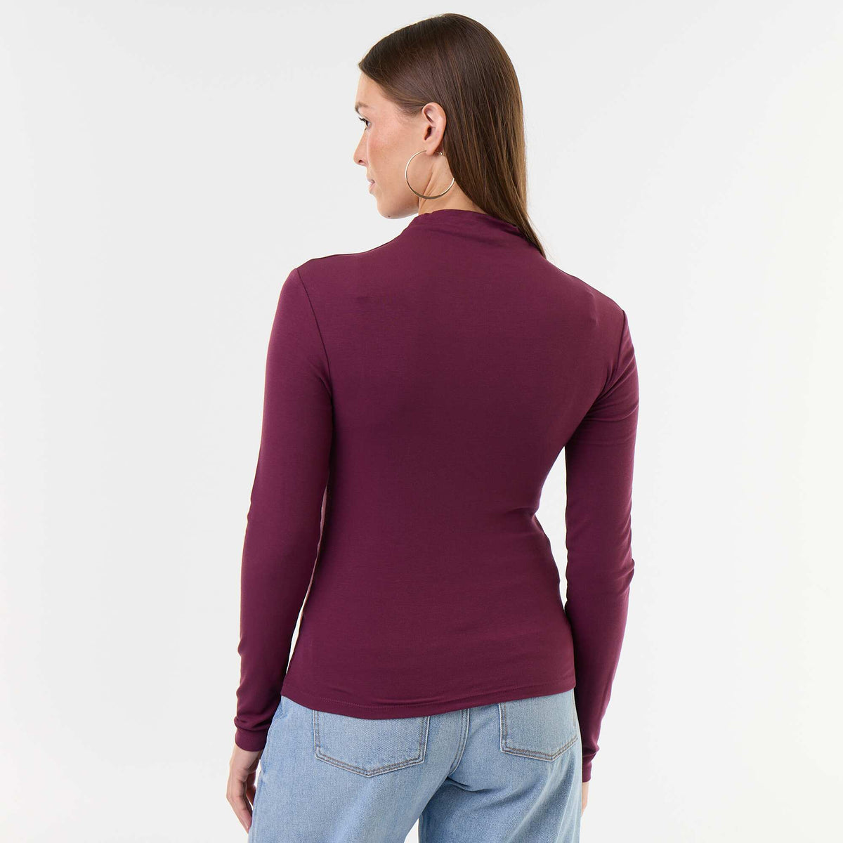 Stretch Roll-Neck Top PINK