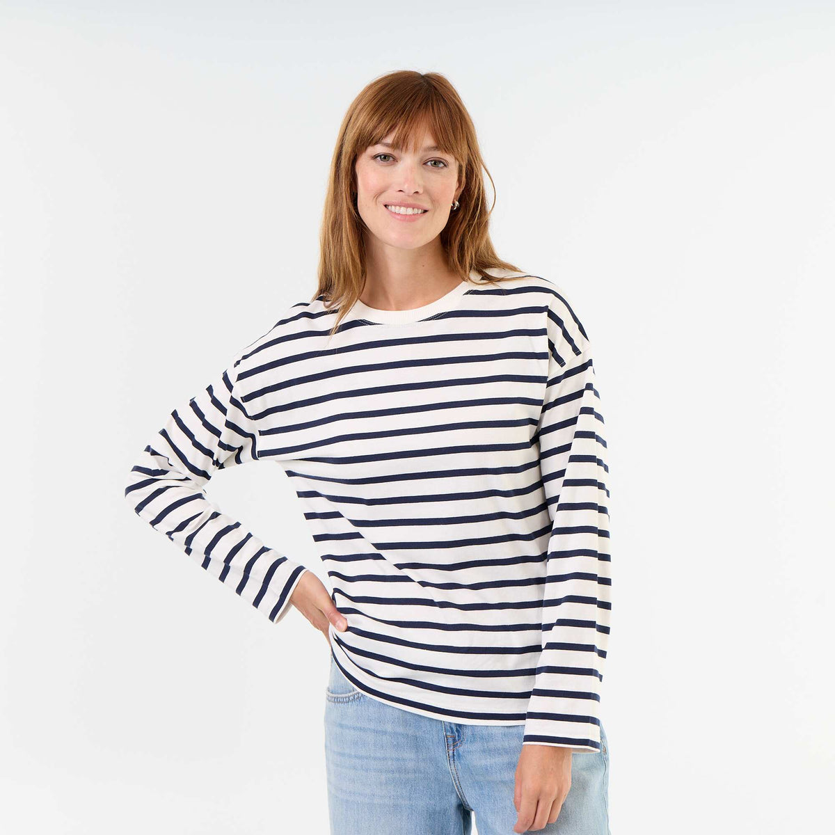 Striped Long-Sleeved T-shirt WHITE