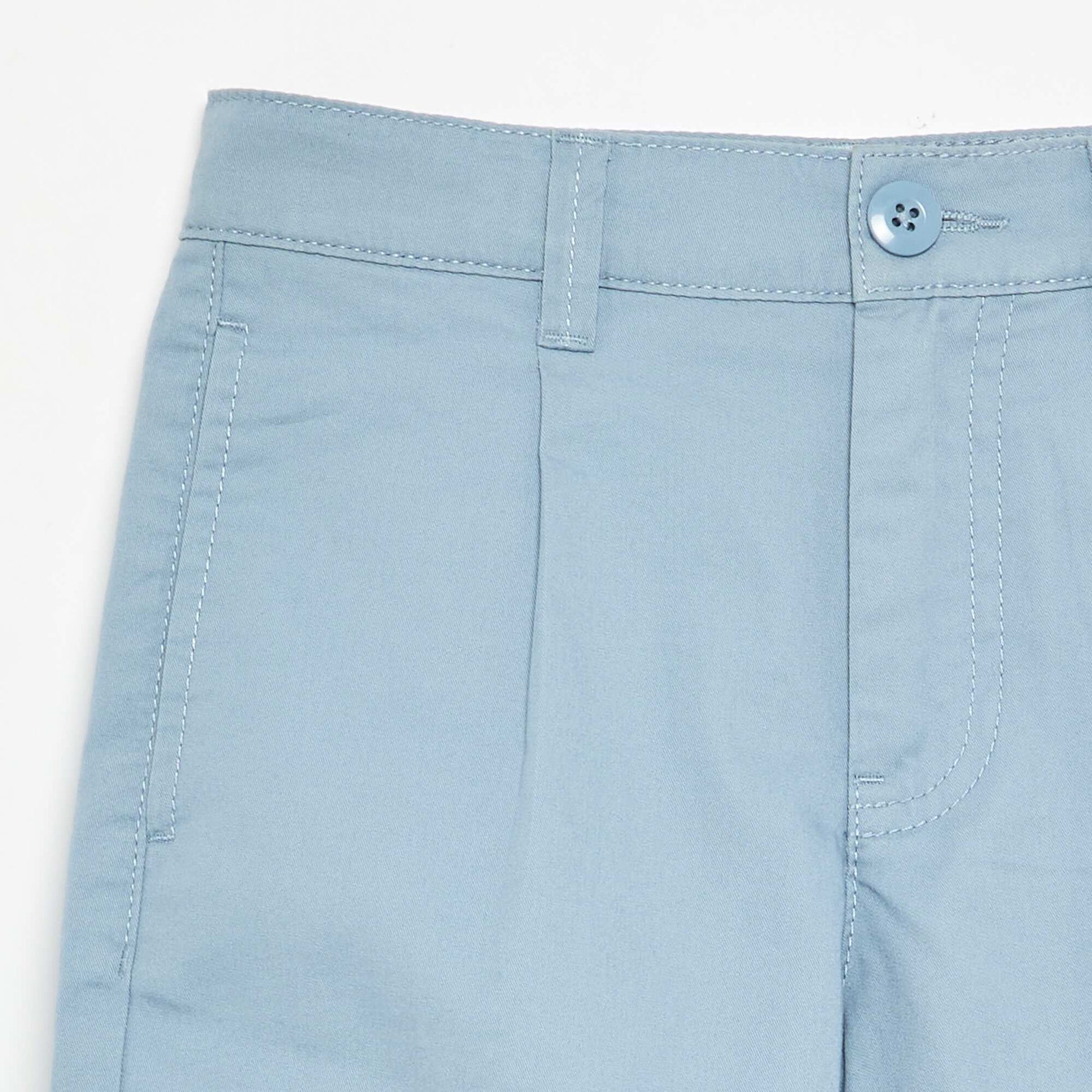 Plain Twill Bermuda Shorts BLUE