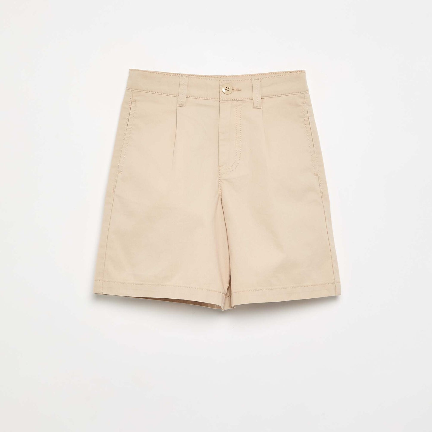 Plain Twill Bermuda Shorts BEIGE