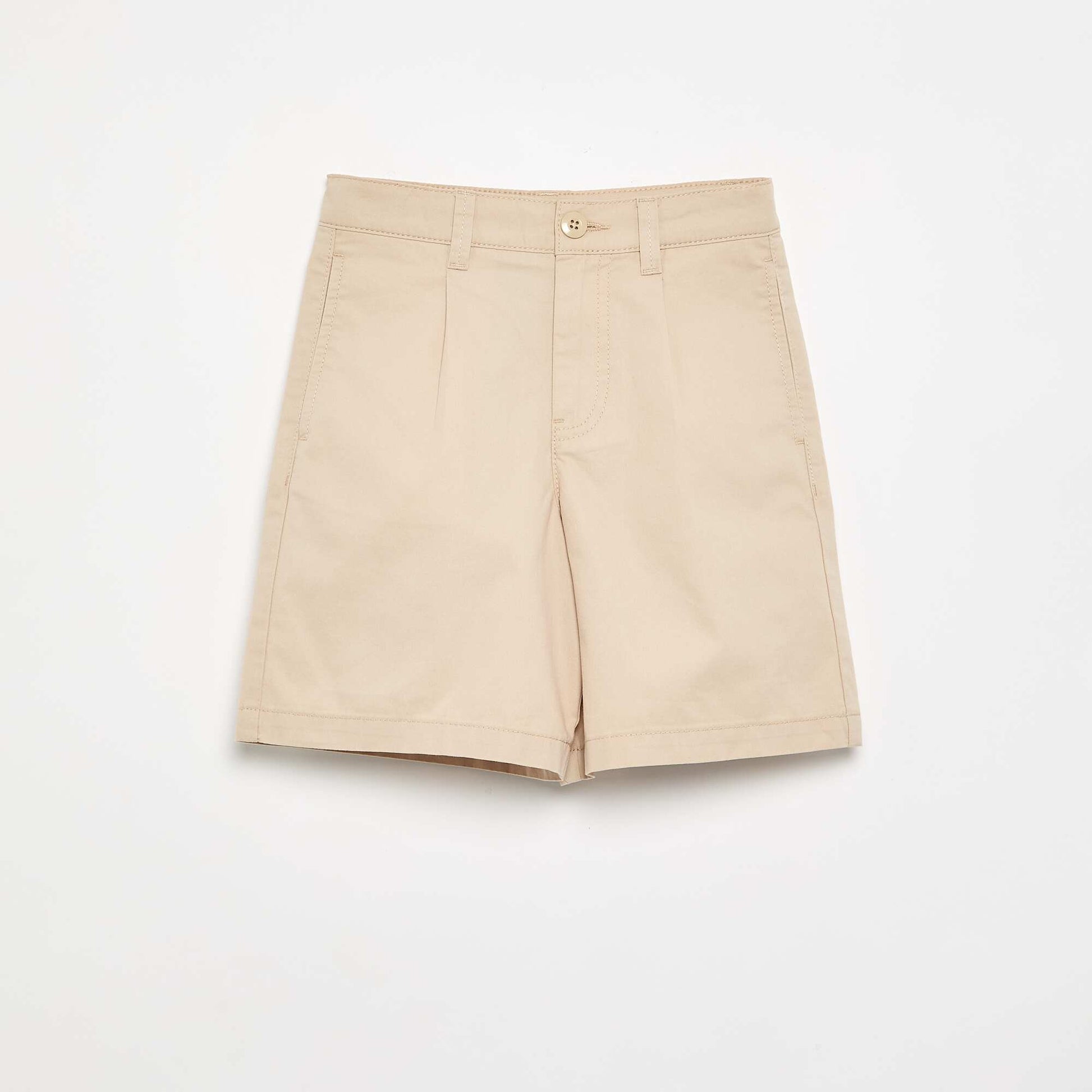 Plain Twill Bermuda Shorts BEIGE