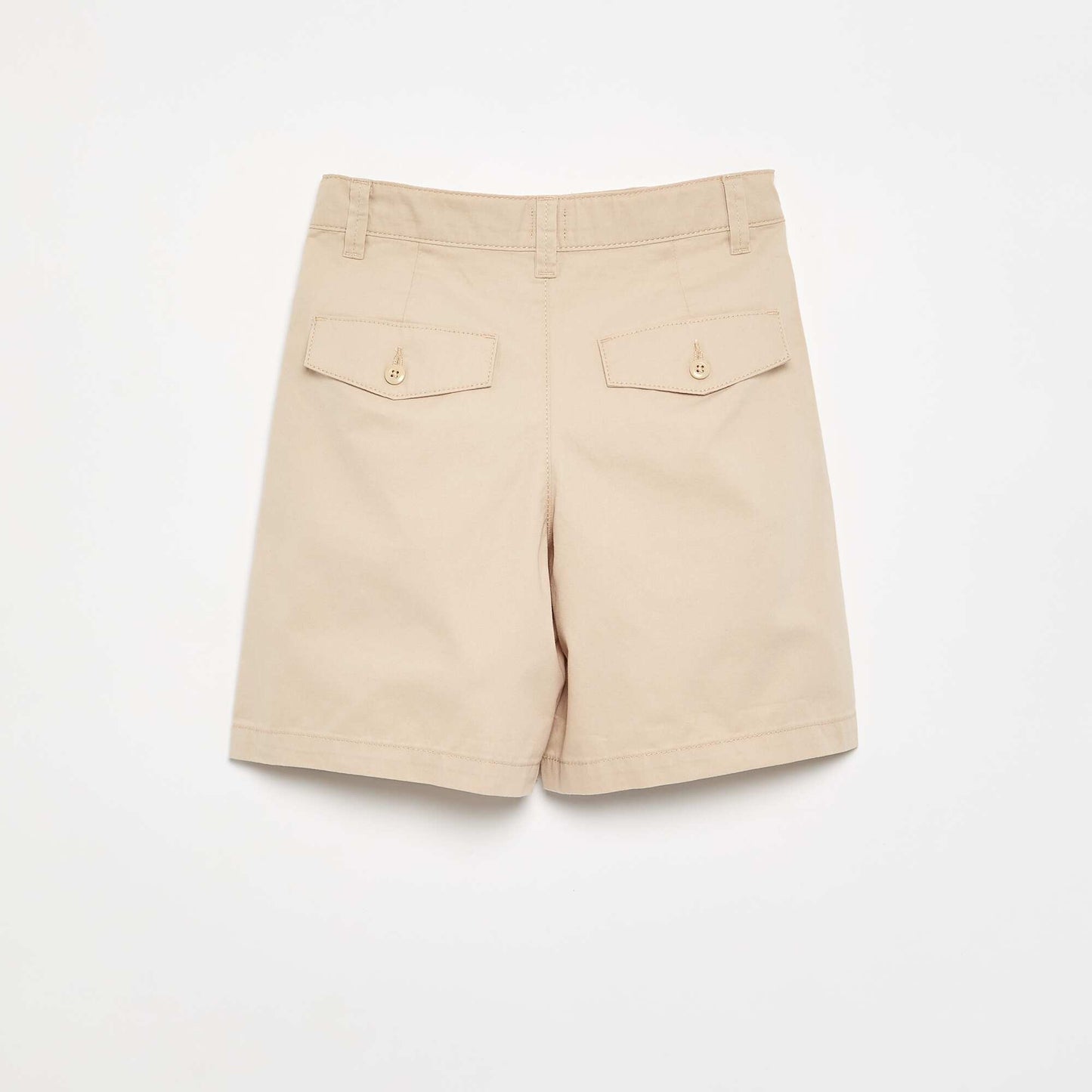 Plain Twill Bermuda Shorts BEIGE