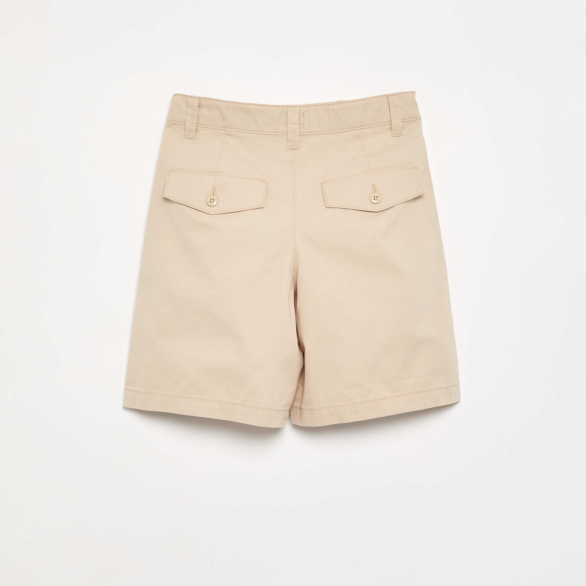 Plain Twill Bermuda Shorts BEIGE
