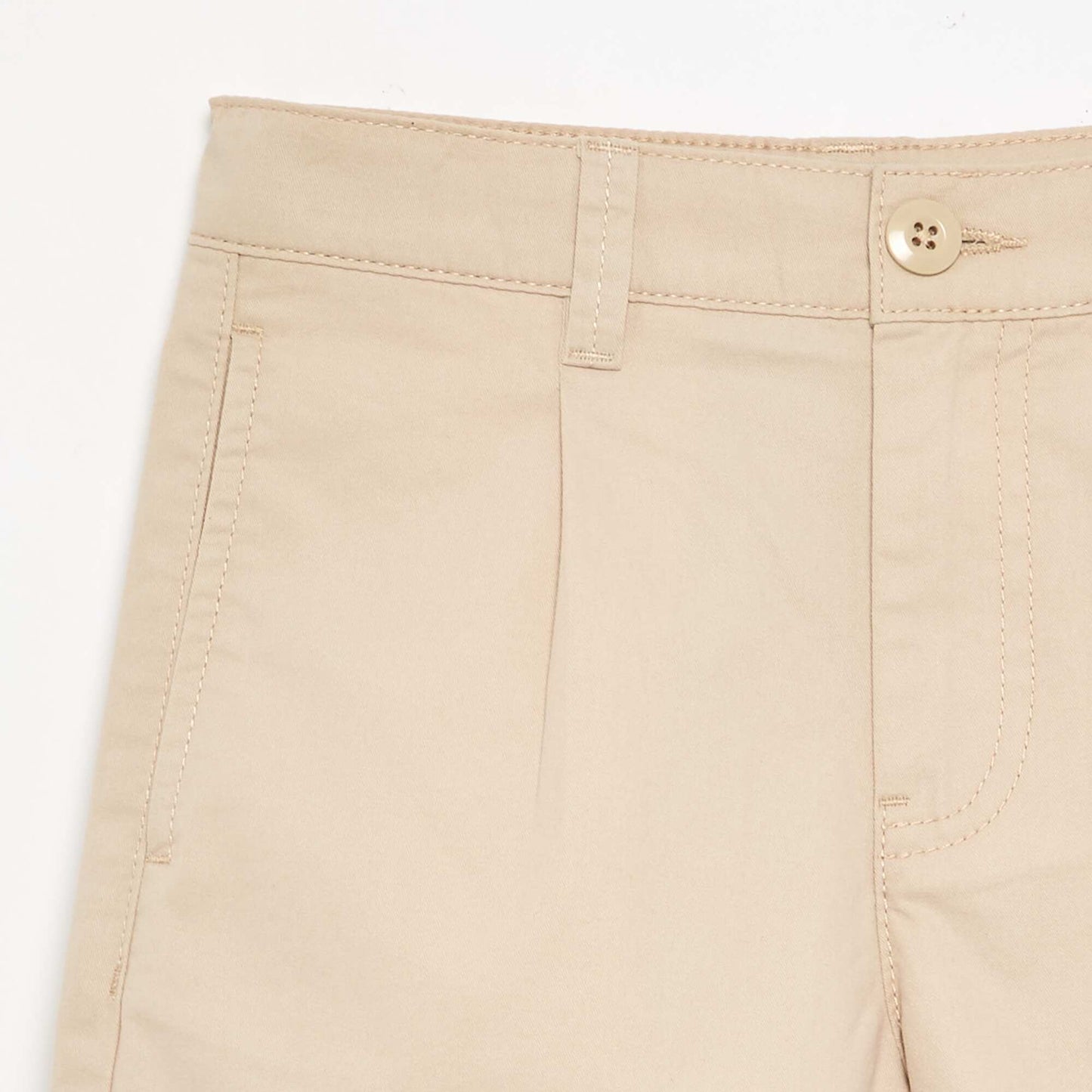 Plain Twill Bermuda Shorts BEIGE