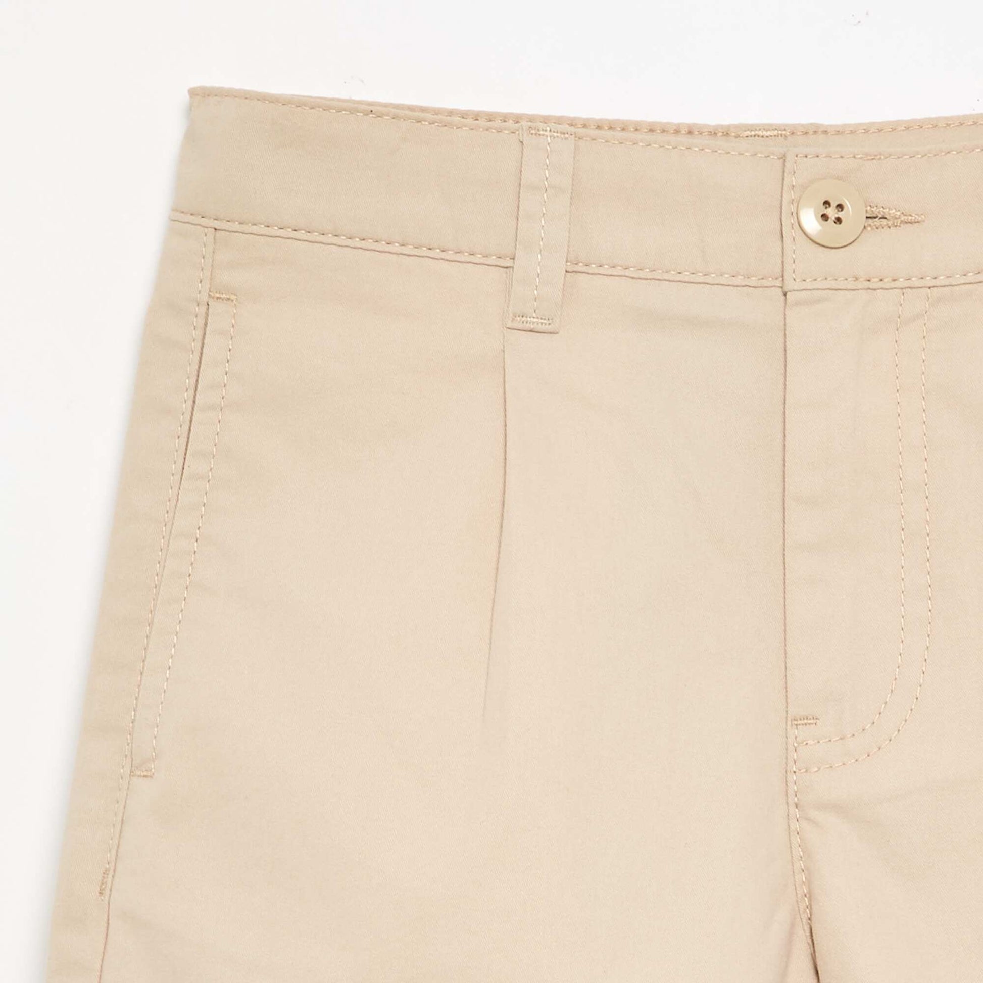 Plain Twill Bermuda Shorts BEIGE