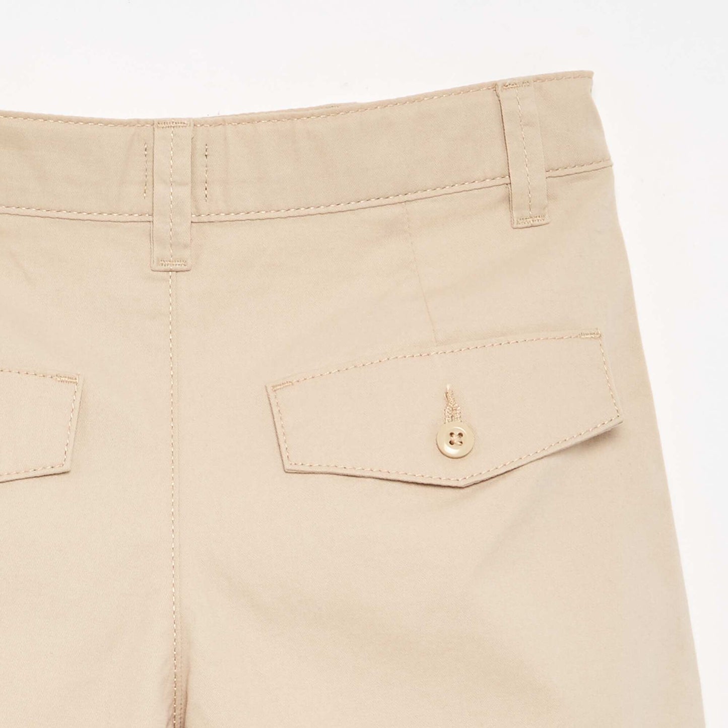 Plain Twill Bermuda Shorts BEIGE
