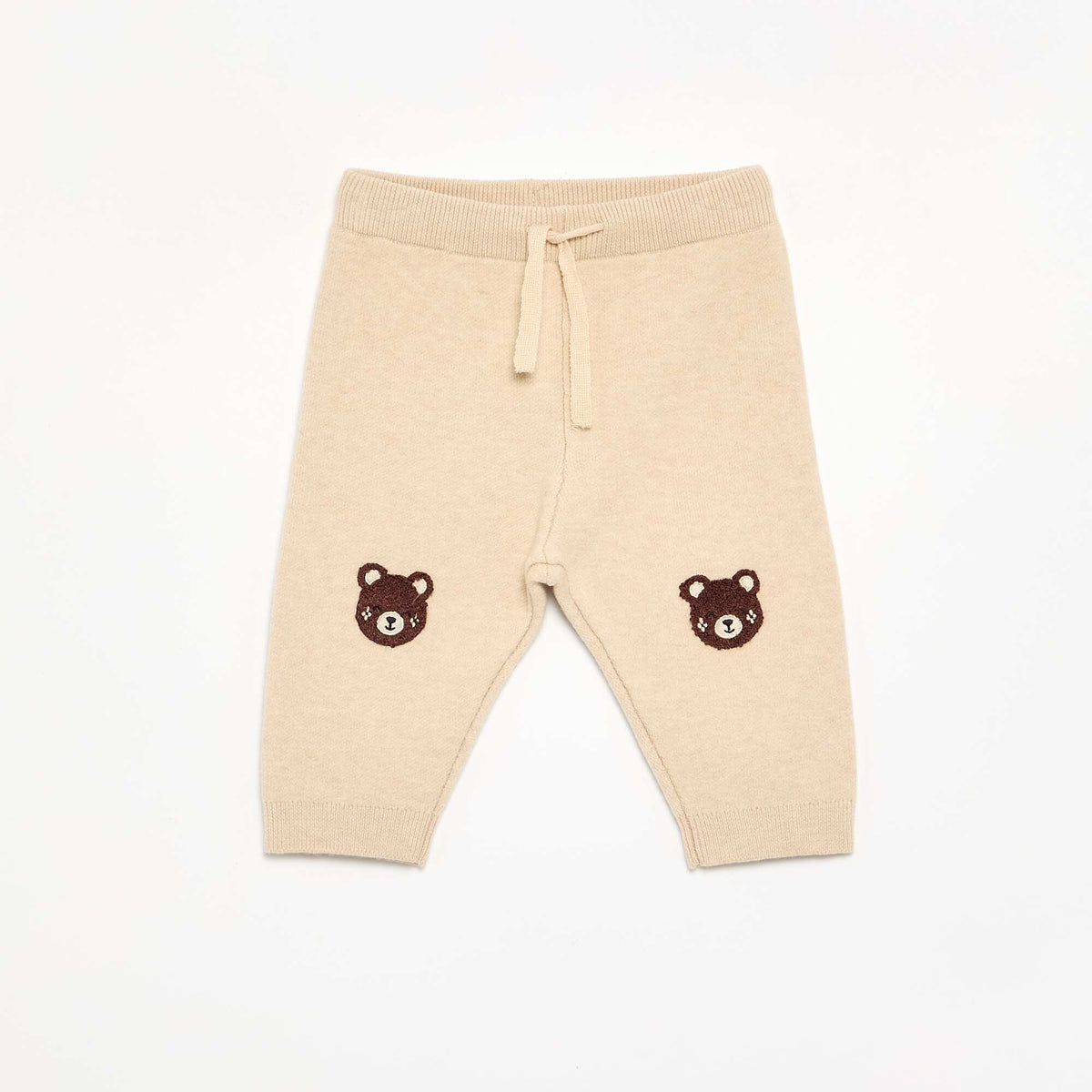Plain knit trousers BEIGE