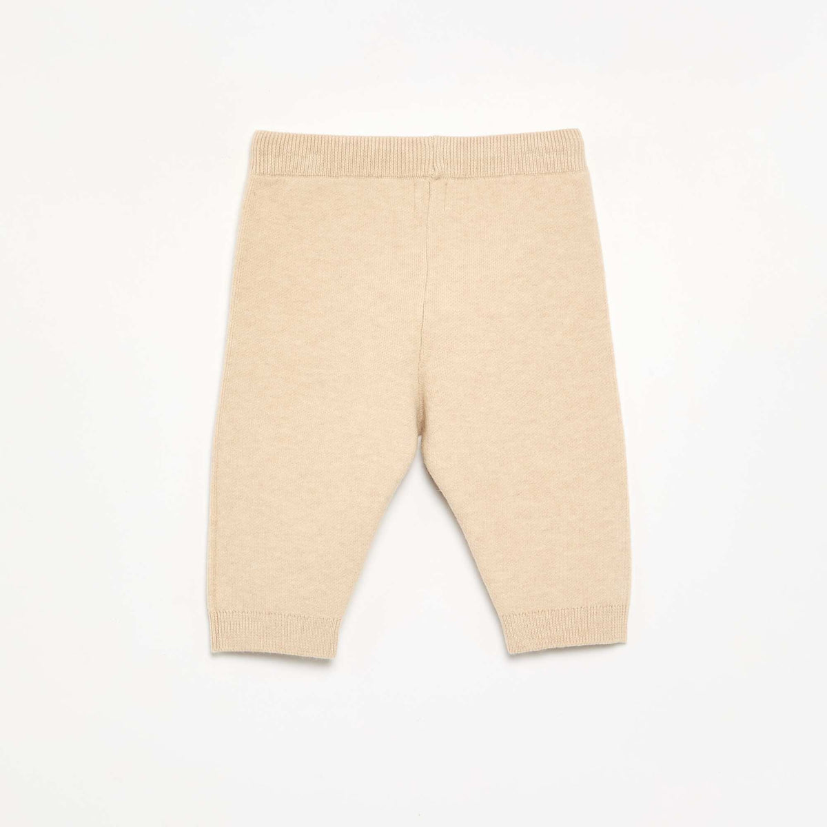 Plain knit trousers BEIGE