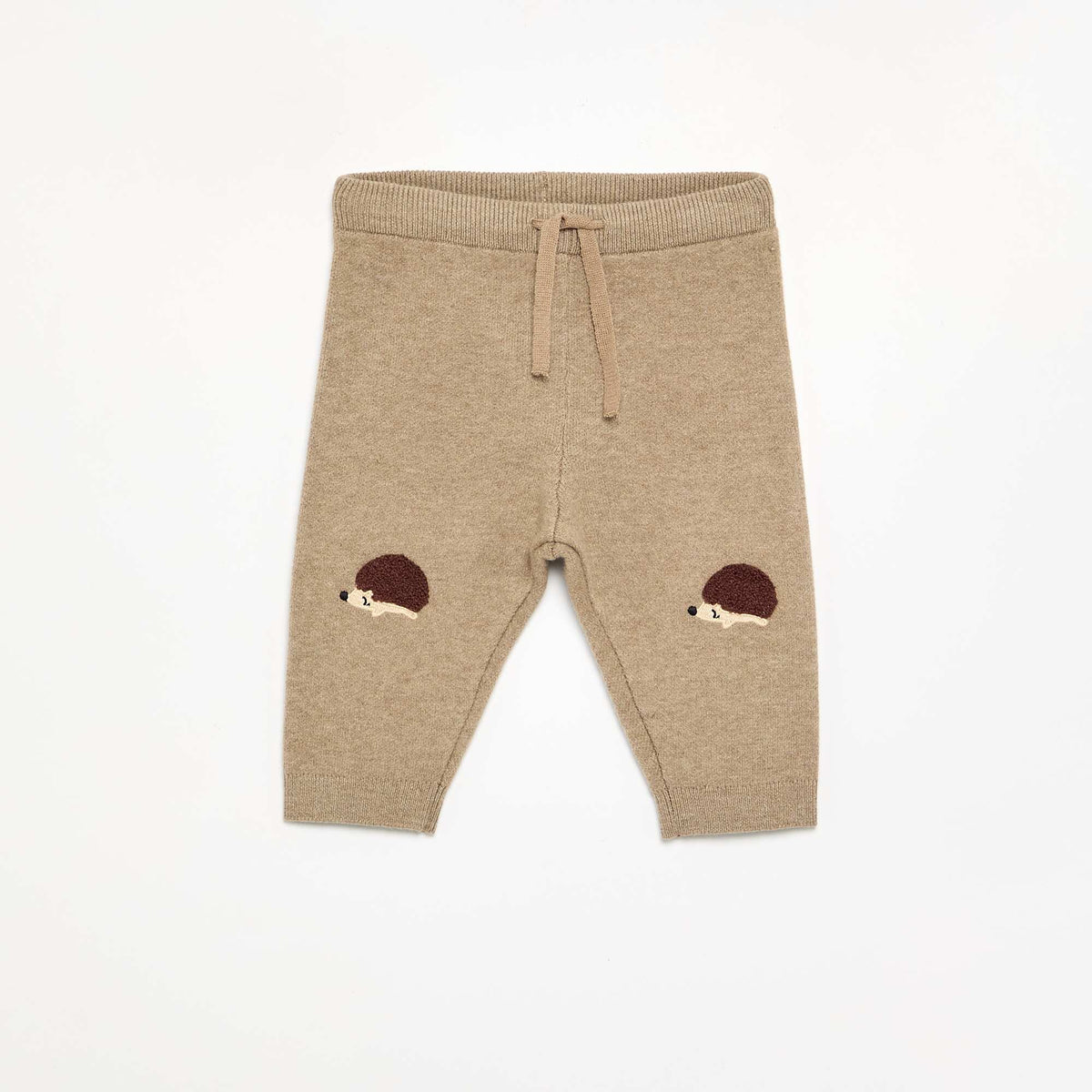 Plain knit trousers BEIGE