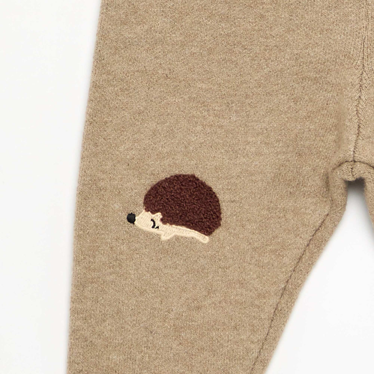 Plain knit trousers BEIGE